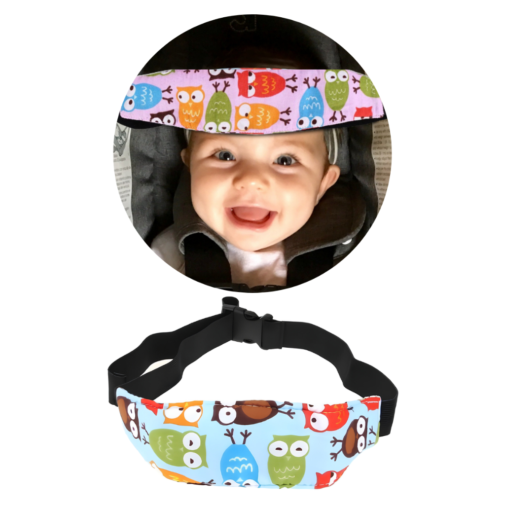 Faixa Cinto Ajustavel Seguro Viagem Segura  Cabeca Bebe Infantil Algodao Confortavel Macio