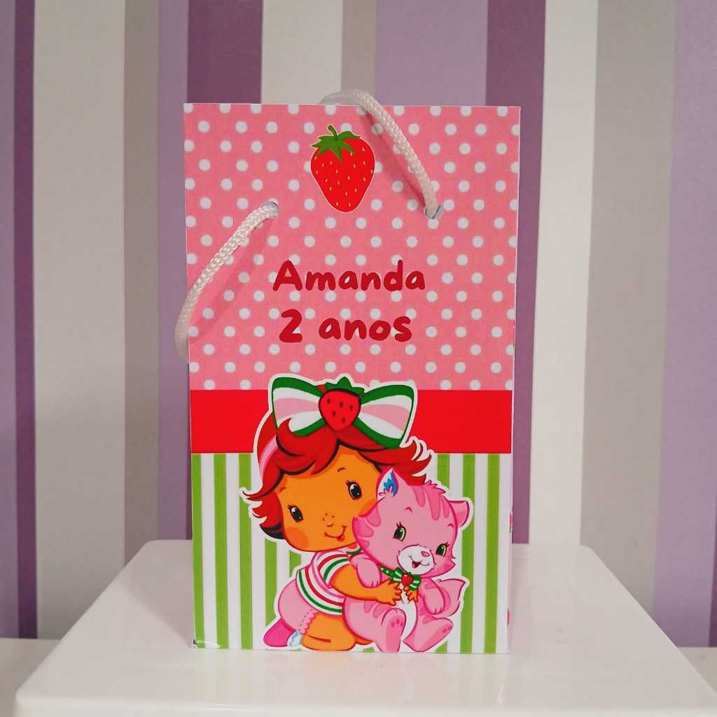 Sacolinha Surpresa Personalizada Moranguinho Baby - Lembrancinha Aniversário - Tamanho P - PEGUE E MONTE