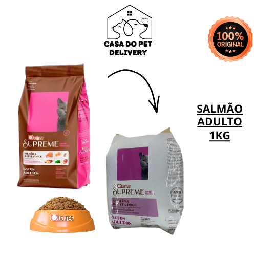 Ração Quatree Supreme Original - Gato Adulto Salmão  + Batata Doce em Oferta na Shopee