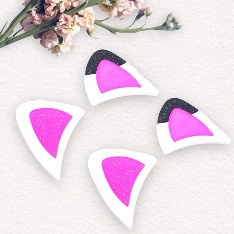 Aplique Emborrachado 6 Pares ORELHA PARA TIARA O Mundo Mágico da Gabby 5cm - Tema Menina Lembrancinha Festa