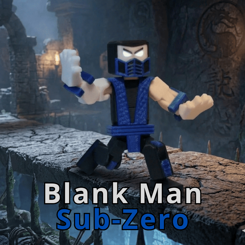 Blank Man Sub-Zero Estilo Dummy 13 Boneco De Ação Articulado 3d Ninja Mortal Kombat