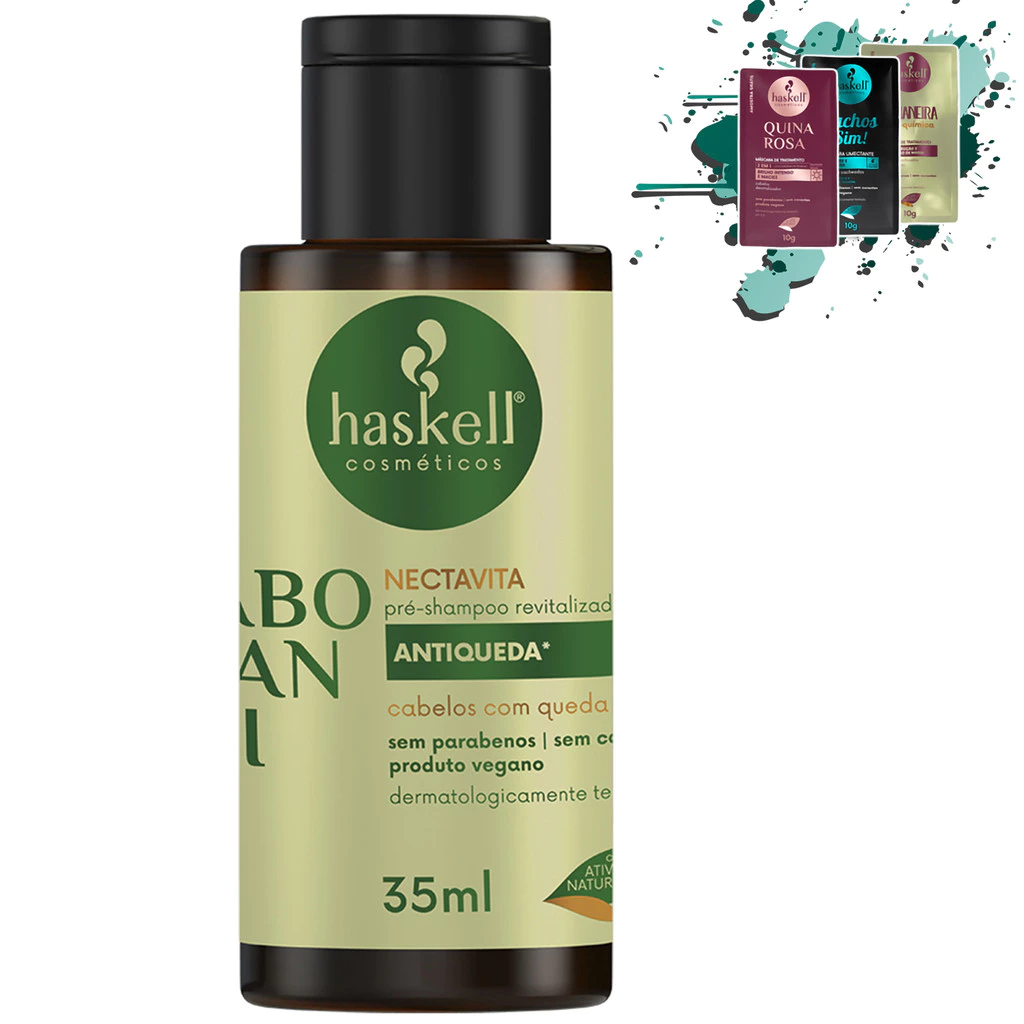Ampola Nectavita Jaborandi Haskell 35ml Tratamento Intensivo Antiqueda Pré-Shampoo Revitalizador
