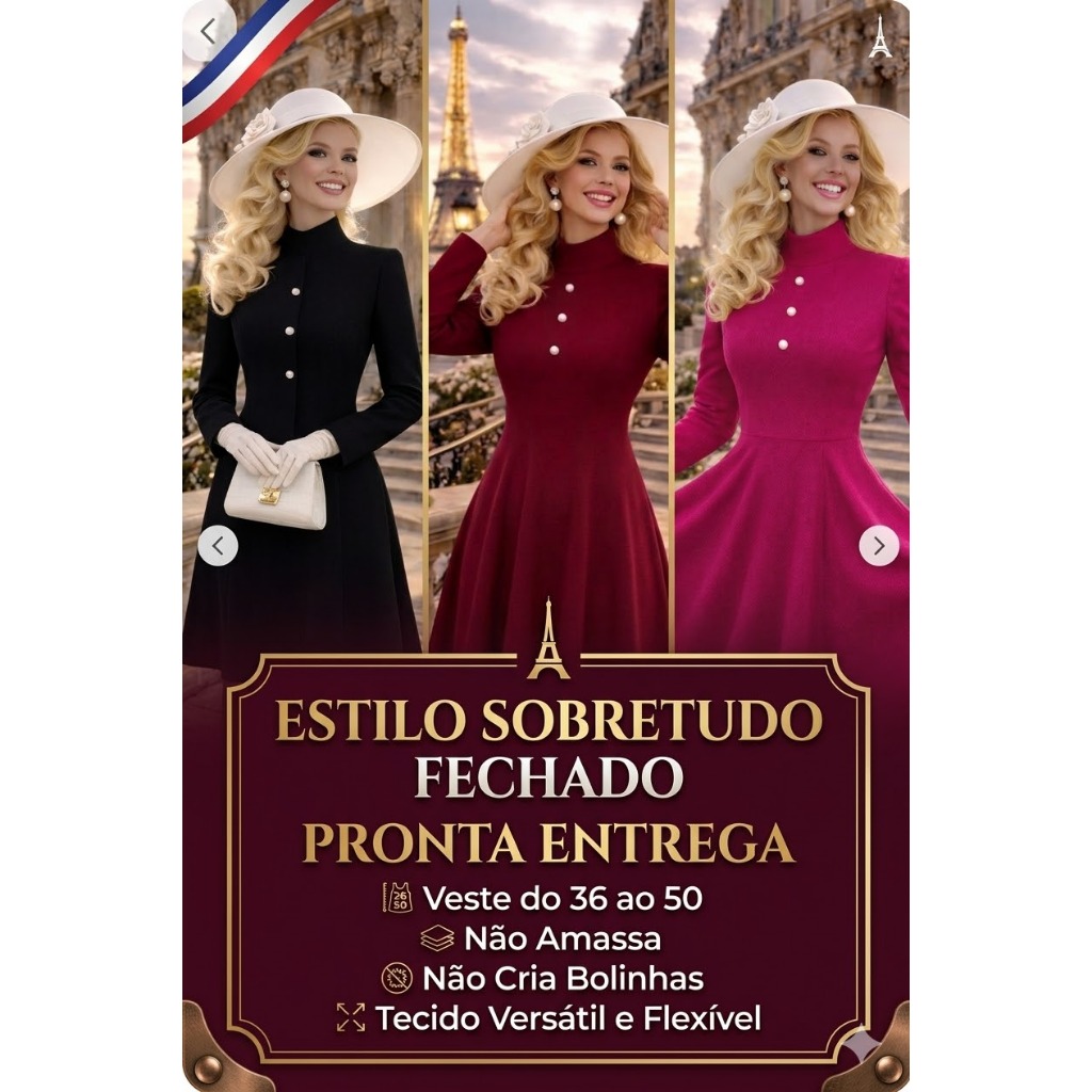 VESTIDO FEMININO COM MANGAS PLUS SIZE SOCIAL LANÇAMENTO MODA EVANGÉLICA MODESTA LUXO TENDENCIA FARDAMENTO