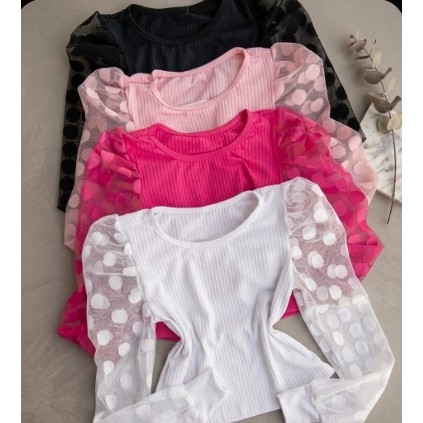 Blusa Manga Longa Infantil Menina Manga Tule, Manga Bufante ,Manga Princesa Blogueira Blogueirinha Mini Diva Canelada