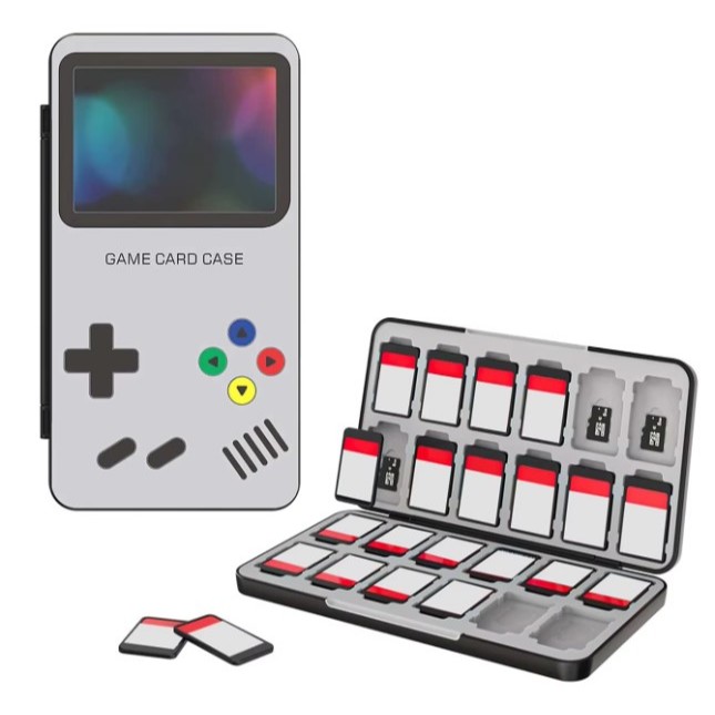 Case Porta 24 Jogos Estojo Nintendo Switch 1 e 2 Micro SD Card Gameboy Compatível com Cartuchos PsVita