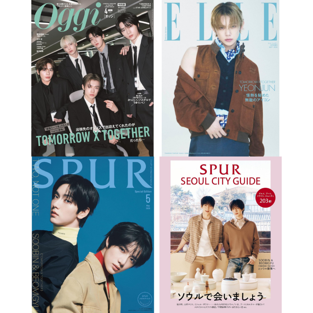 Brand-New TOMORROW X TOGETHER Cover Magazine Oggi Apr Special Edition SPUR May 2026 Special Edition SPUR Seoul City Guide ELLE JAPON May 2026 Special Edition YEONJUN TXT Selectable 4 Types Japan K-Pop