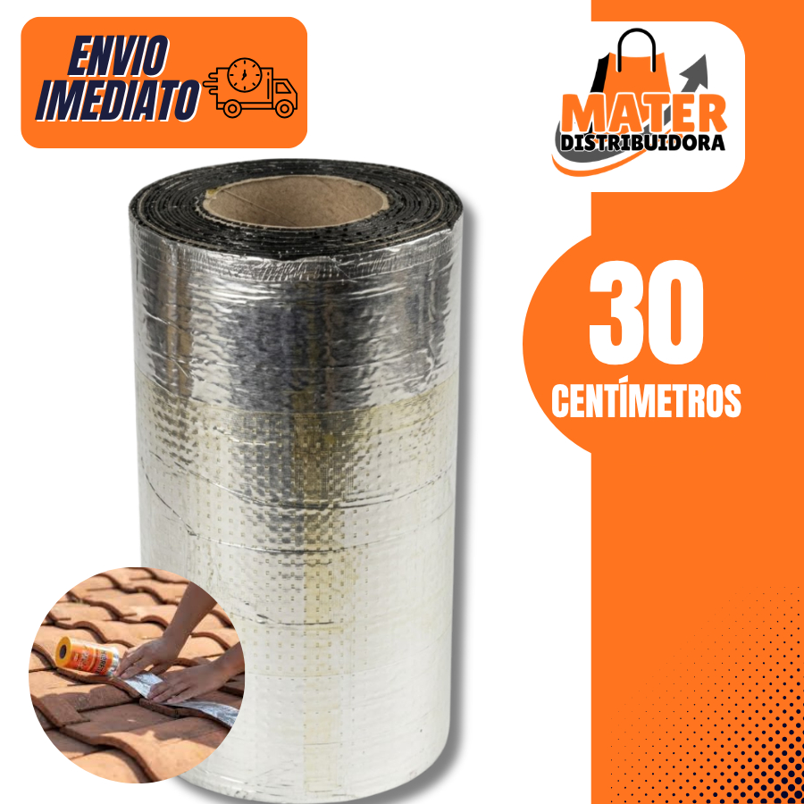 Fita Asfáltica Impermeável Manta Adesiva Para Reparos 30CMx10M Rufo, Calha Telhado em Oferta na Shopee