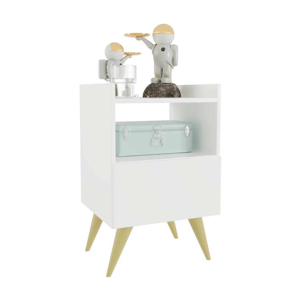 Mesa de Cabeceira Retro Com Porta para Quarto Casal ou Solteiro Nicho Decoração Fontana