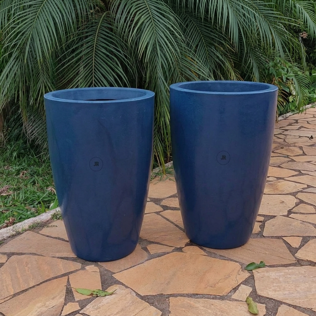 Kit 2 Vasos para Plantas Alto 58cm Polietileno Jardim Área Externa Resistente