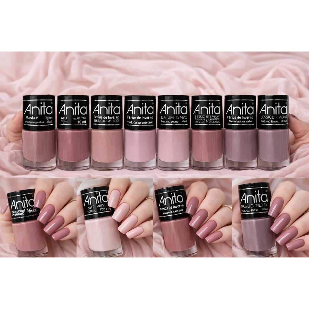kit 8 esmaltes Anita Tons de Nude