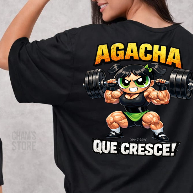 Camiseta Oversized Feminina 100% Algodão Estampada Meninas Super Poderosas estilosa de academia