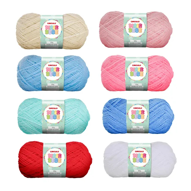 Kit 5 Fio Lã Mais Bebê 100g 500m Círculo - Crochê / Tricô Lã Antialérgica em Oferta na Shopee