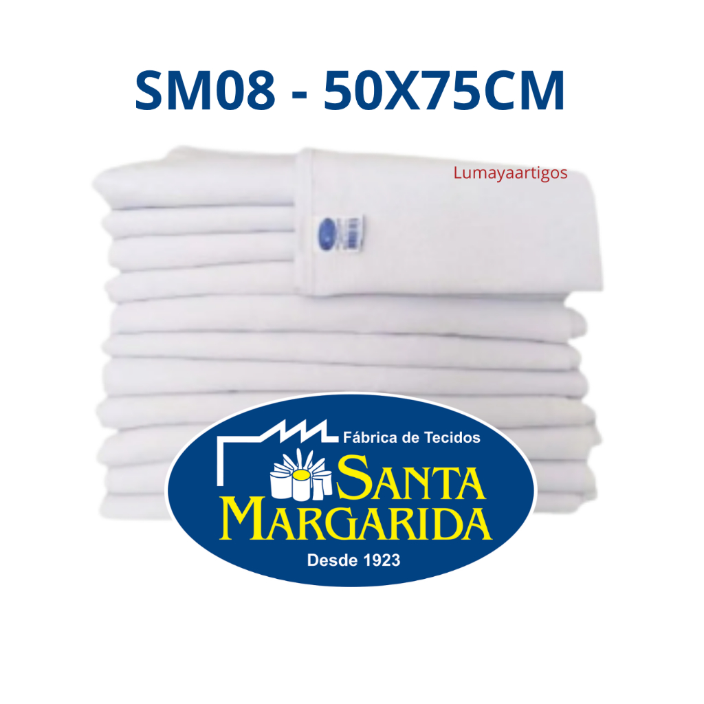 Pano De Prato SM08 Bainha Grande 50 x 75 Santa Margarida Kit 20 Unidades Liso Oferta