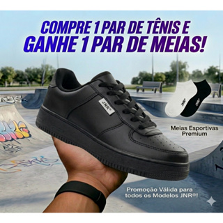 Tênis Masculino Couro Costurado Social Confortável pro Dia a Dia Leve e Macio 26 a 43 + meia brinde! em Oferta na Shopee