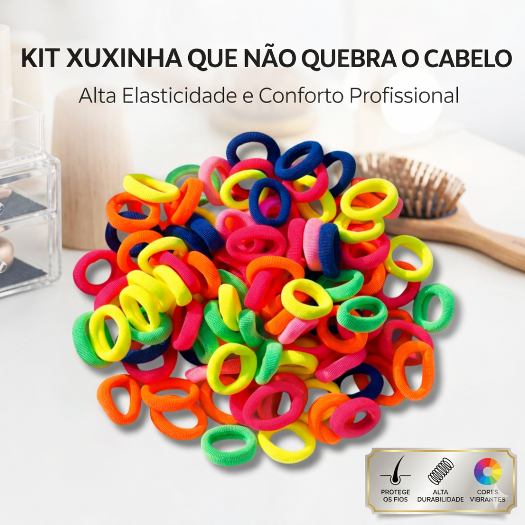 Kit 200/300/400/500/600 Mini Xuxinha Rabicó Elástico de Cabelo Criança Infantil Adulto Para Penteado