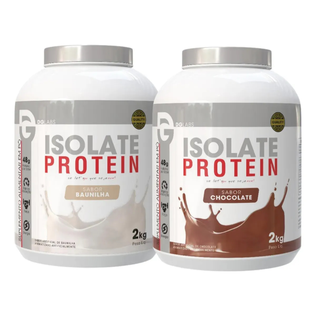Kit 2x Isolate Protein 2kg - Whey Protein (Proteína Isolada) - Todos os sabores - DG Labs