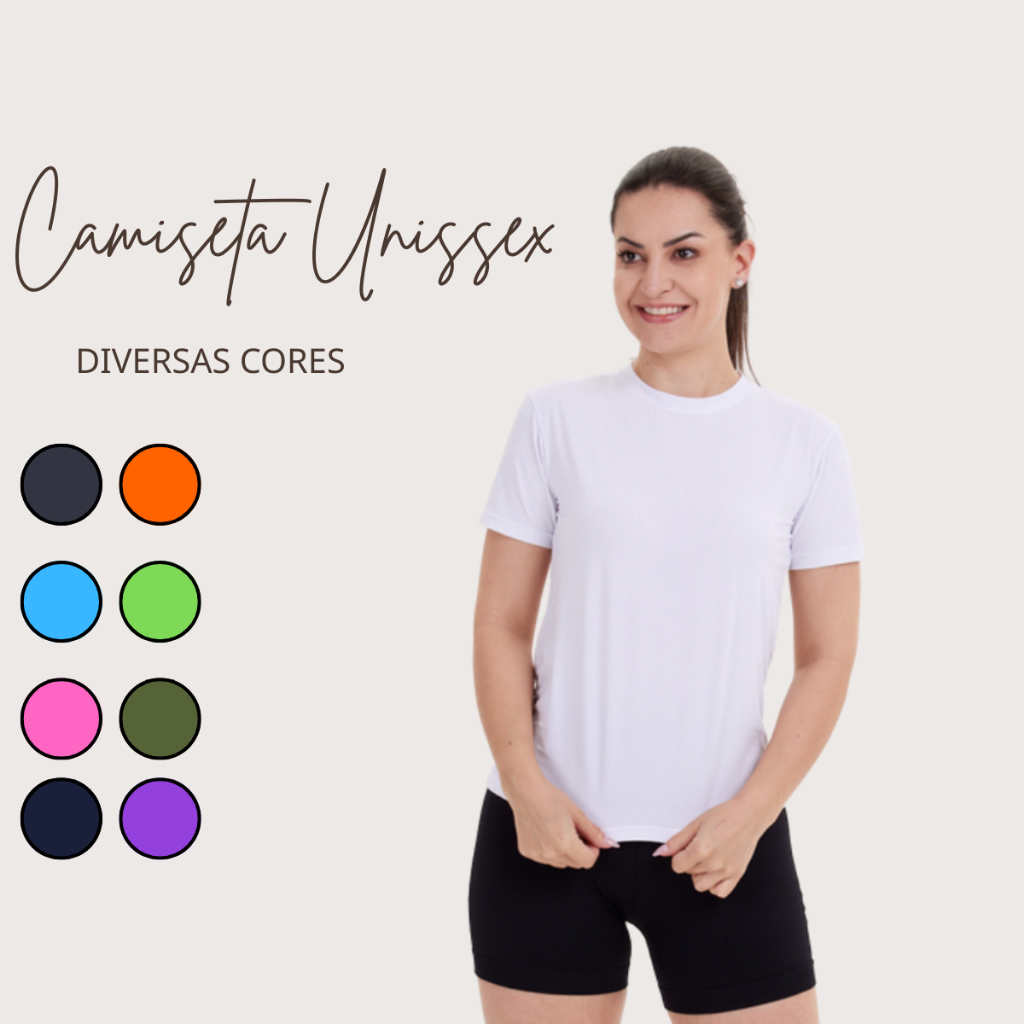 Camiseta Poliamida Fit Academia Fitness Feminina Masculina Unissex Confortável Qualidade Premium
