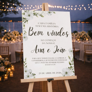 Placa Para Recepção de Casamento Bem Vindos Personalizado em Oferta na Shopee