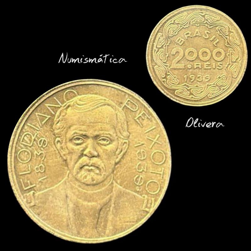 Moeda antiga Brasil 2000 réis 1939 Floriano Peixoto. 0048