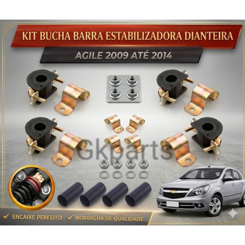 Kit Bucha Barra Estabilizadora Dianteira Montana Agile 2009 Até 2014