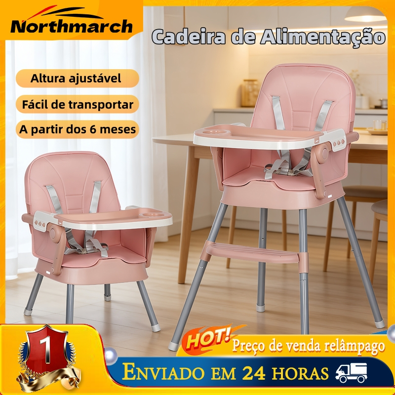 Cadeira de Alimentação Dobrável e Desmontável para Bebê, Cadeirão Infantil Segurol