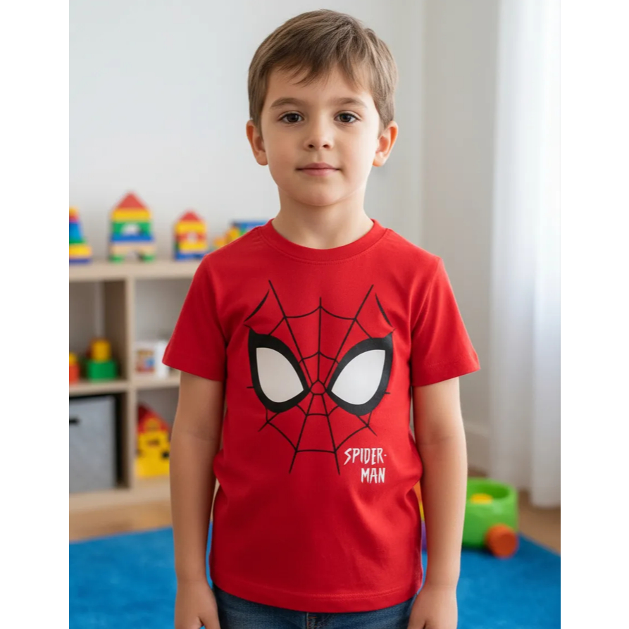 Camiseta Infantil Infanto Juvenil Homem Aranha Spider Man Heroi Desenho Personagens Estampado .