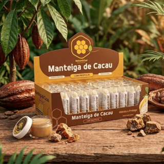 Display Protetor Labial Hidratante Manteiga de Cacau com Própolis Bastão - 50 Unidades Protege em Oferta na Shopee