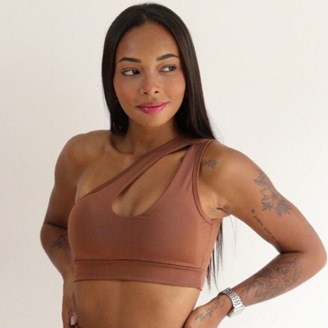 Top Um Ombro Só Supléx Com Bojo e Abertura Na Frente Fitness Para Treino Academia Boa Sustentação em Oferta na Shopee