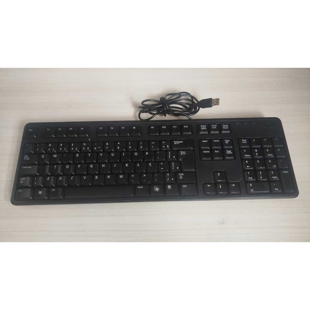 Teclado Barato C/ Fio Dell KB212B Original Cor Preto Usb  Abnt2 original