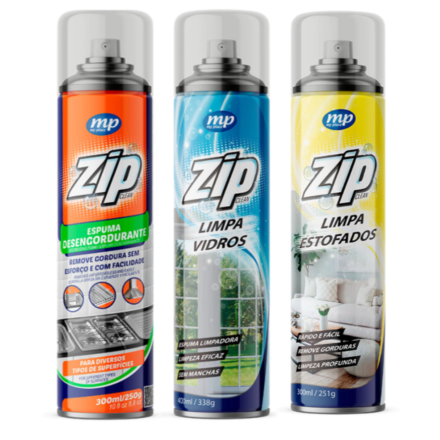 Kit 3x ZIP Limpa Estofado Poderoso Desengordurante Limpeza Profunda Sem Extratora em Oferta na Shopee