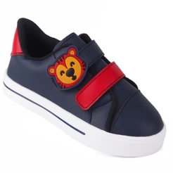 Tênis Infantil Menino Tigrinho Bee Happy Calce Fácil Velcro Duplo - Marinho