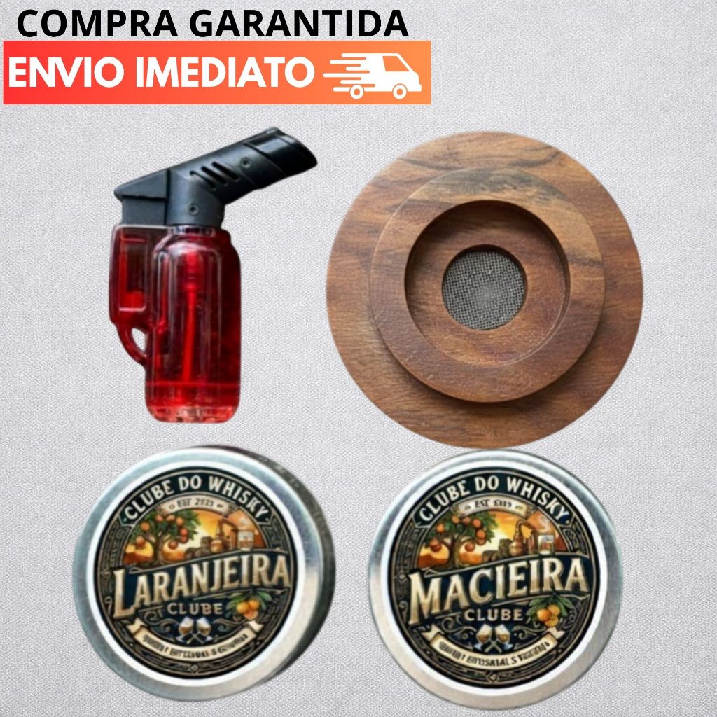 Defumador de Drinks com 2 Essências + Mini Maçarico