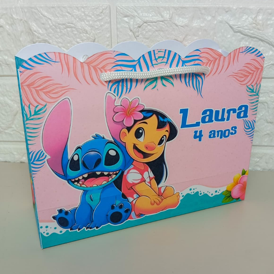 Sacolinha Surpresa Lilo e Stitch Personalizada - PEGUE E MONTE | Lembrancinhas | Festa | Aniversário