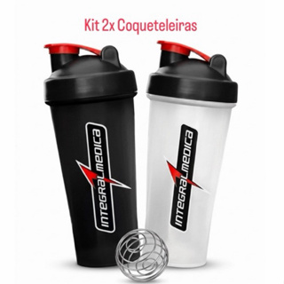 Kit 2x Coqueteleiras 600ml Integral Médica Shaker Whey Garrafa de Academia com Mola inox em Oferta na Shopee