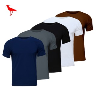 Kit 5 Camisetas Masculinas Básicas 5 Cores Sortidas 100% Algodão Academia - Treino