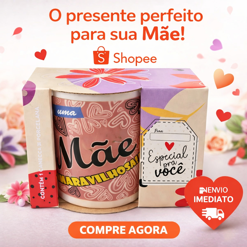 Kit 24 Canecas Mãe 260ml Porcelana com Caixa Presente