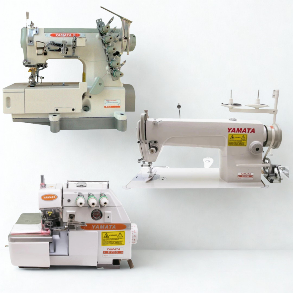 Kit Máquinas Industriais Reta FY8700 Galoneira FY31016 e Overlock FY33 Yamata Monte Sua Industria Bivolt