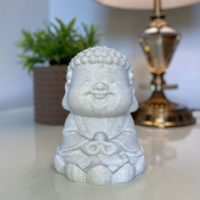 Imagem Buda Decorativo em Impressão 3D PLA – Estátua Zen Minimalista Sustentável