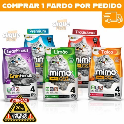 Kit *1 a 5* Pacotes de Areia Sanitária Antiodor Tira Cheiro Gatos Tradicional 100% Natural
