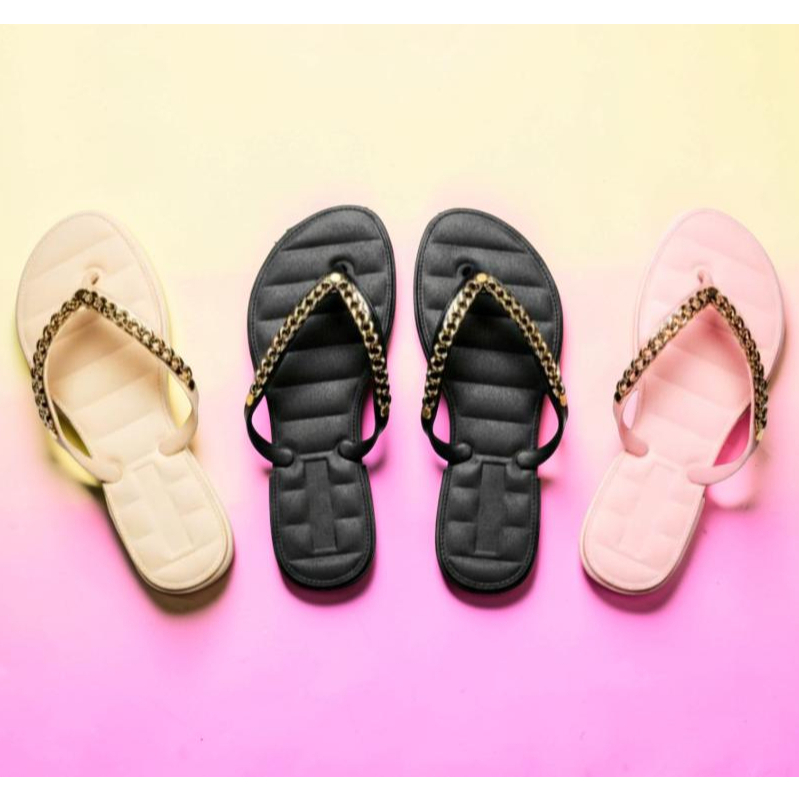 Chinelo Feminino Tiras Dourada - Confortável Resistente Sofisticado - Achadinhos da Isis