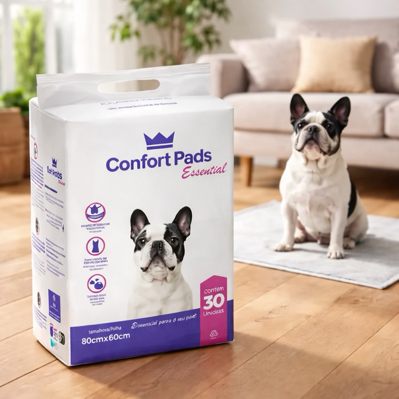 Tapete Higiênico Premium 80x60 Confort Pads 30 Unidades | Super Absorvente, Anti Odor e Extra Grande