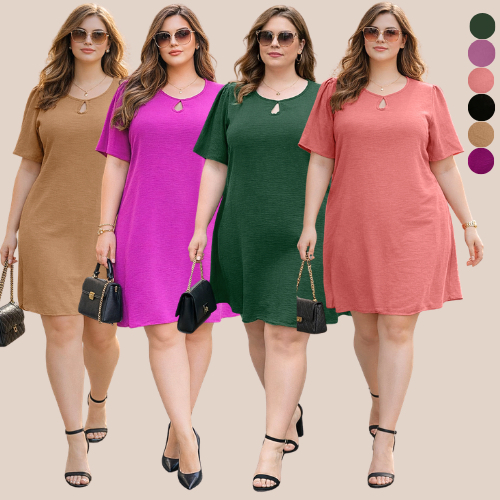 KIT 2 VESTIDO FEMININO PLUS SIZE ESTILOSA VESTIDOS FEMININAS MODA EVANGÉLICA BASICA FEMININA CONFORTÁVEL FRESCO CONFORTÁ