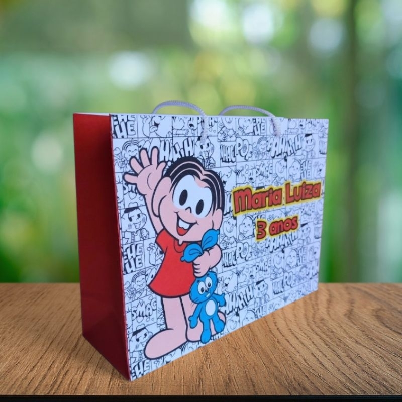 SACOLINHA PERSONALIZADA TURMA DA MONICA  ANIVERSARIO LEMBRANCINHA SACOLINHA SURPRESA