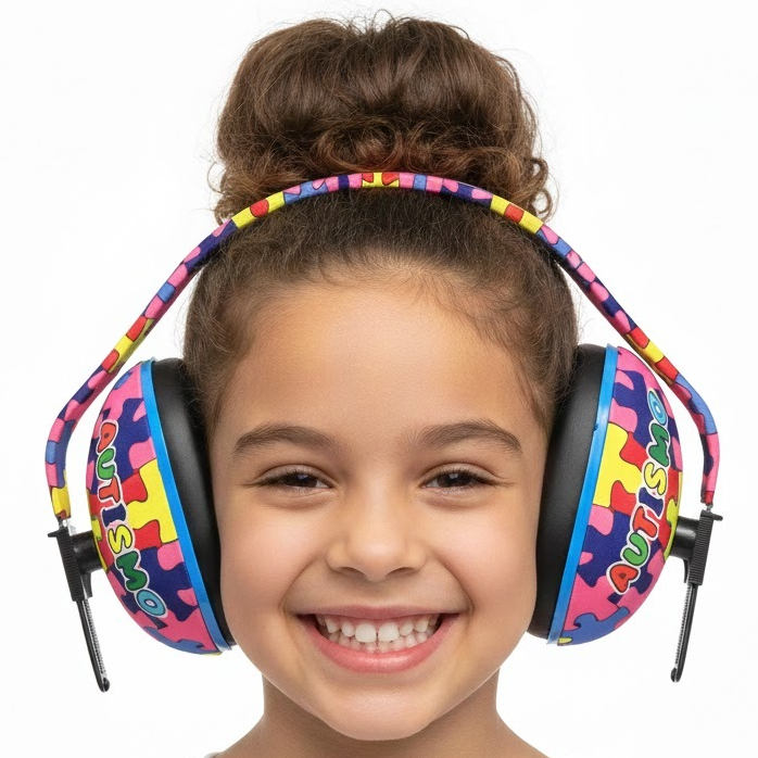 Abafador De Ruídos Infantil TEA Personalizado Ajustável Confortável Protetor Auricular Autismo