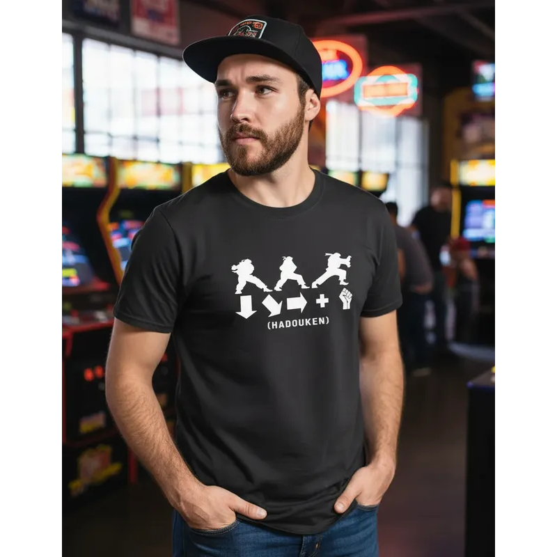 Camiseta Camisa Hadouken Jogo Video Game Ryu Luta Geek Street Fighter