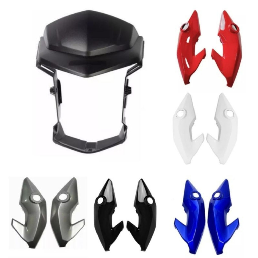 Carenagem Máscara Farol + Par Bananinhas Lateral Cg Titan 150 Fan 125/150/160 Start 2014 A 2021
