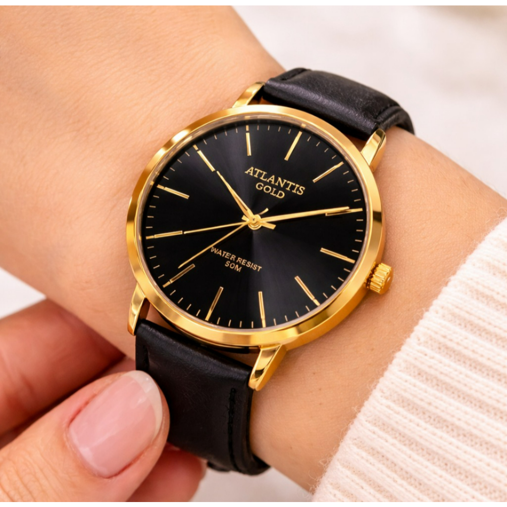Atlantis Gold e Prateado Relógio Feminino Modelos Exclusivos