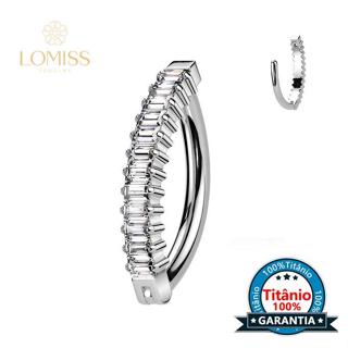 Piercing Argola Para Umbigo TitâNio Pvd Com  RetangularZircôNia em Oferta na Shopee