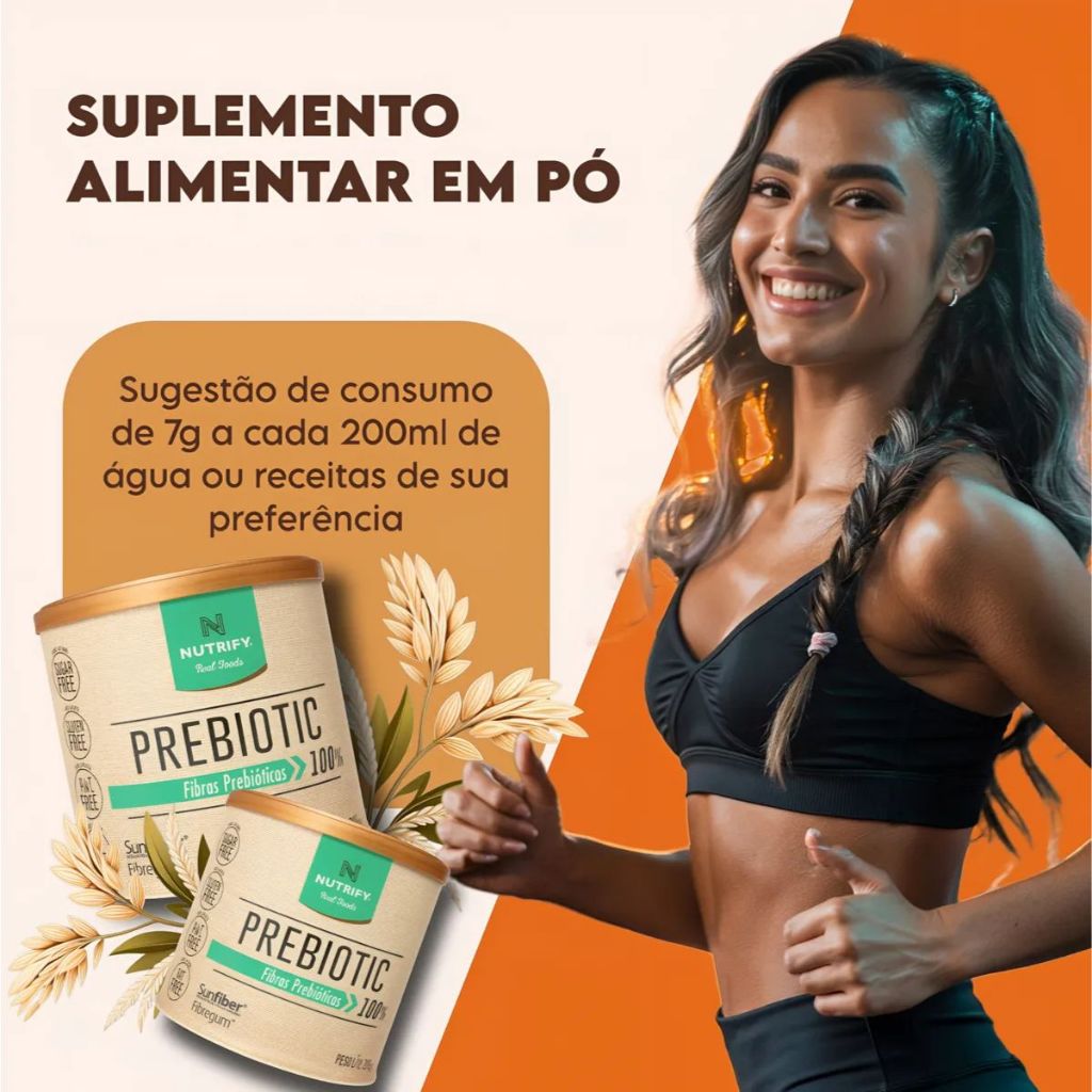 Nutrify Prebiotic 210g - Fibras Prebióticas para Saúde Intestinal e Bem-Estar - Sabor Neutro — imagem 2 de 2