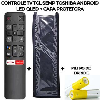 Controle Remoto TCL Smart TV LED 4K UHD Netflix Pronto Para Usar + Capa + Pilhas